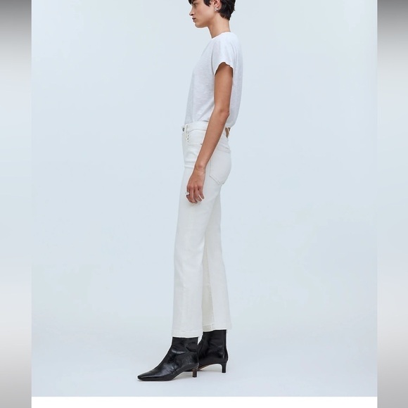 Madewell Tall Kick Out Crop Jeans vintage canvas white size 32 tall - Picture 3 of 9
